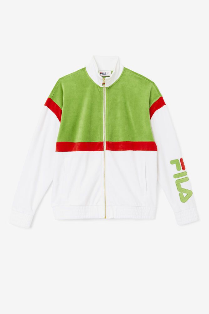 Fila Jakke Herre Hvite/Grønn Mansur Velour 079513-VYO